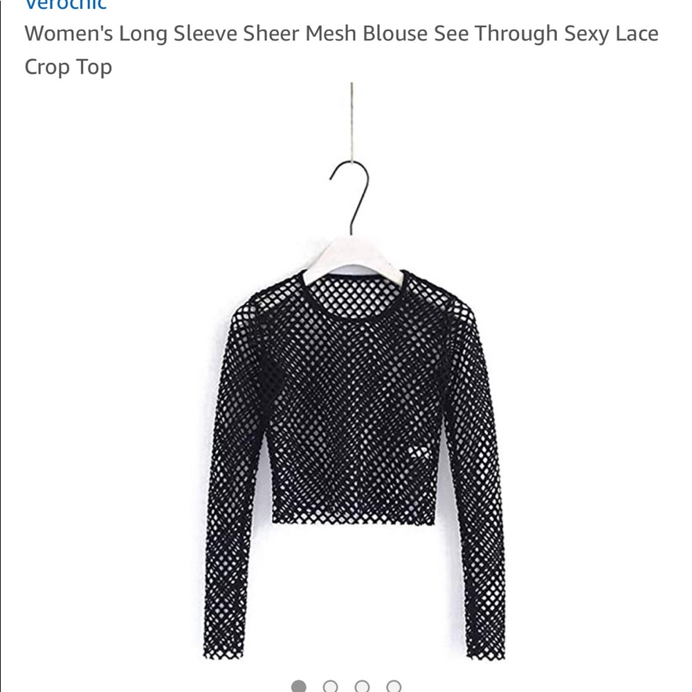 Long sleeve sheer crop top